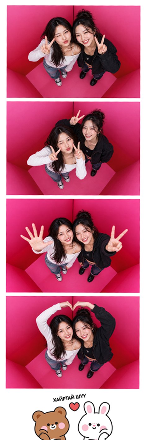 HIGH ANGLE strip of two friends
